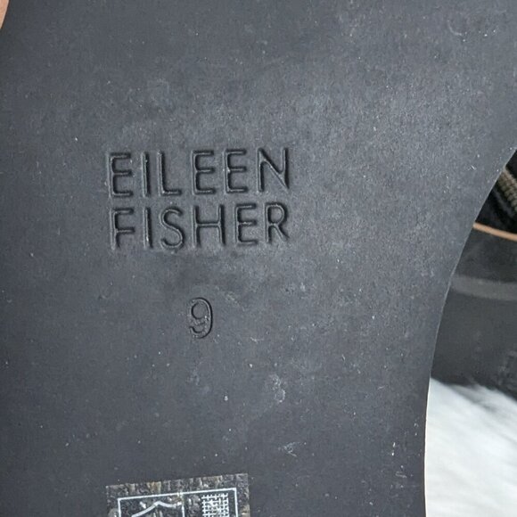 Eileen Fisher Crew Felted Lace-Up Bootie black wool comfy wedge heel zip 5.5 Sz9 - Picture 11 of 11